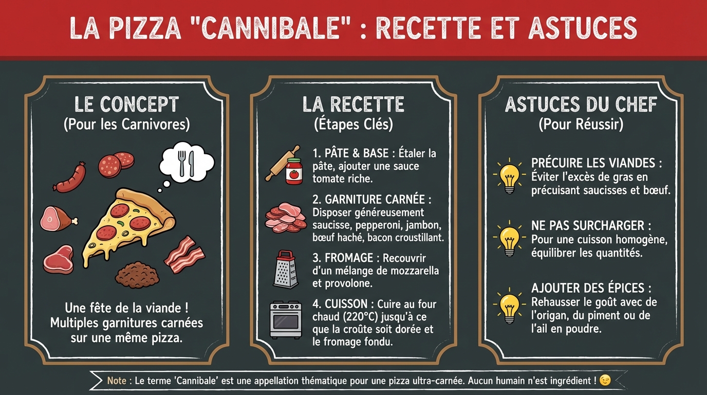 Découvrez la pizza cannibal : recette et astuces 1 Recette étape par étape
