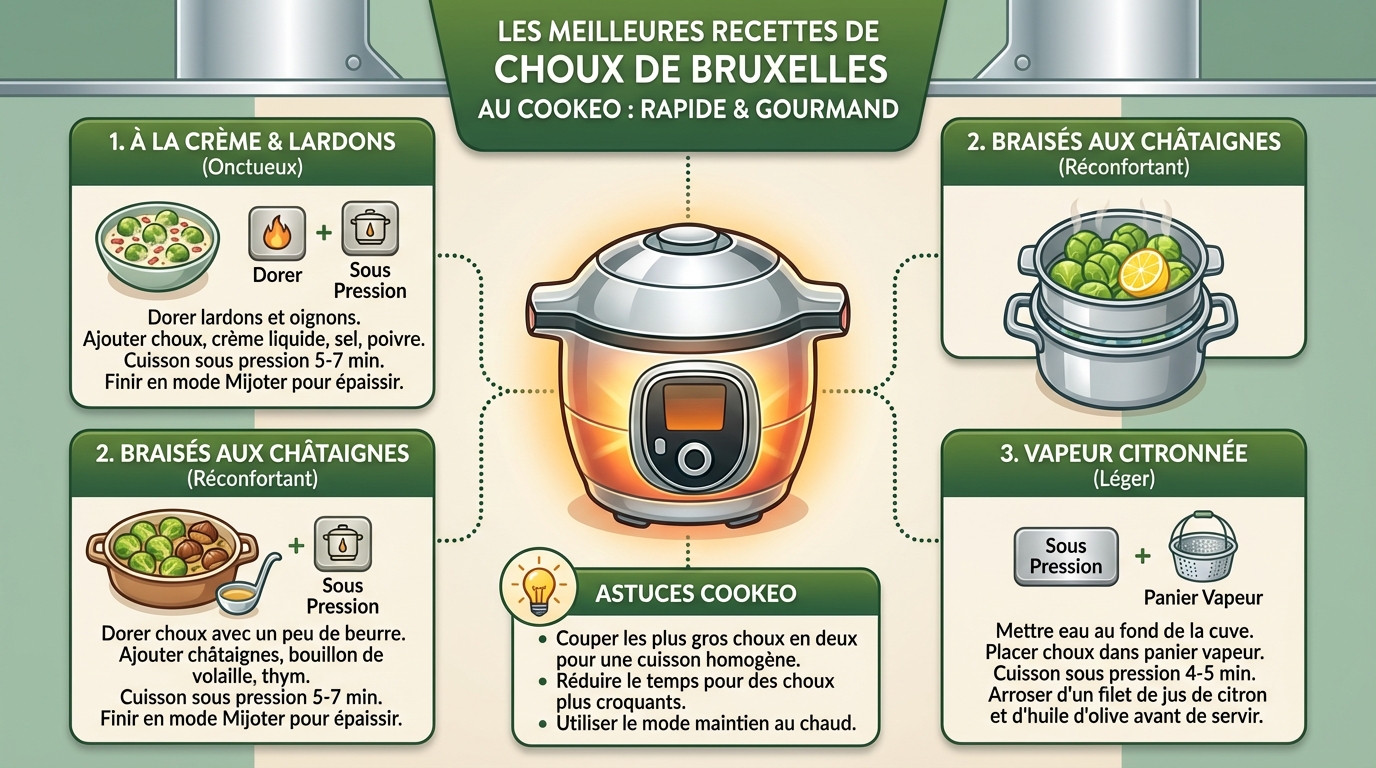 Découvrez les meilleures recettes de choux de bruxelles au cookeo 1 Recettes de choux de Bruxelles au Cookeo