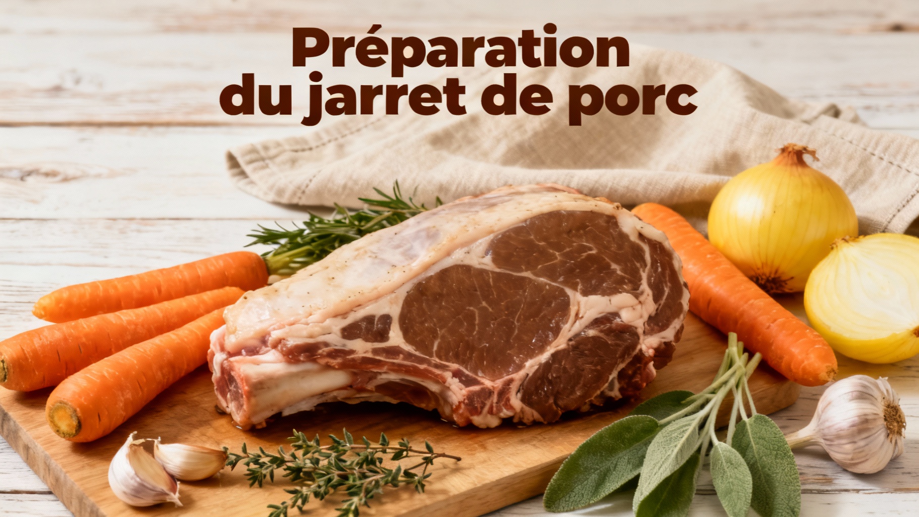Préparation du jarret de porc