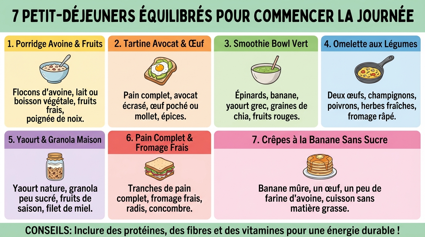 7 petit-déjeuners équilibrés pour commencer la journée 1 7 idées de petit-déjeuners équilibrés