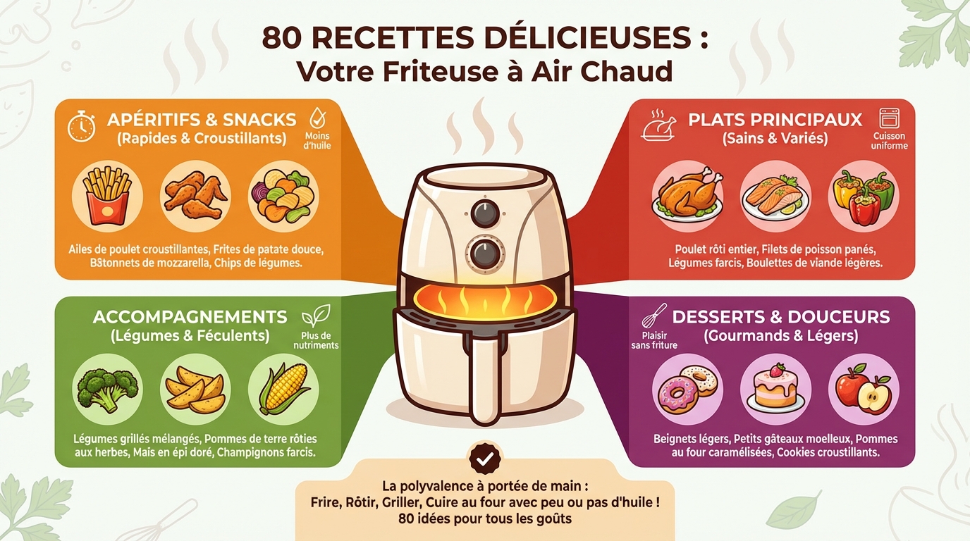 80 recettes délicieuses à réaliser avec votre friteuse à air chaud 1 80 recettes incontournables