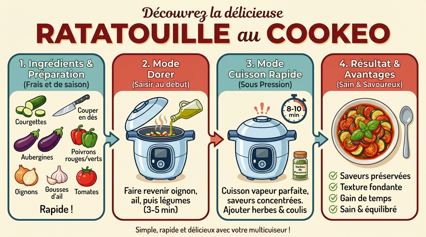 Découvrez la délicieuse ratatouille au cookeo 1 Étapes de préparation de la ratatouille au Cookeo