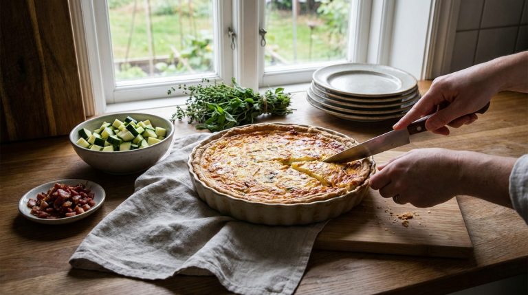 La meilleure quiche courgette lardon facile à préparer