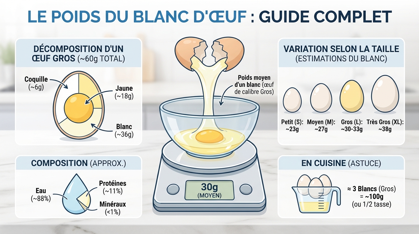 Quel est le poids d'un blanc d'œuf ? guide complet 1 Comment bien peser un blanc d'œuf