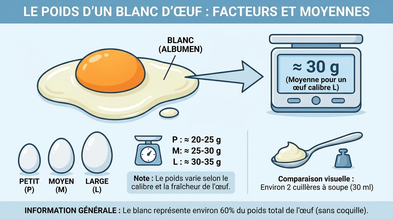 Quel est le poids d'un blanc d'œuf ? 1 Comment mesurer le poids d'un blanc d'œuf