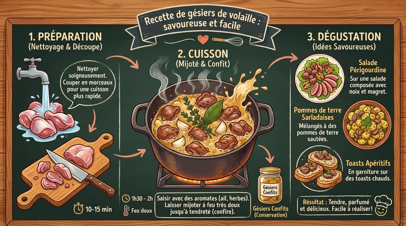 Recette de gésiers de volaille