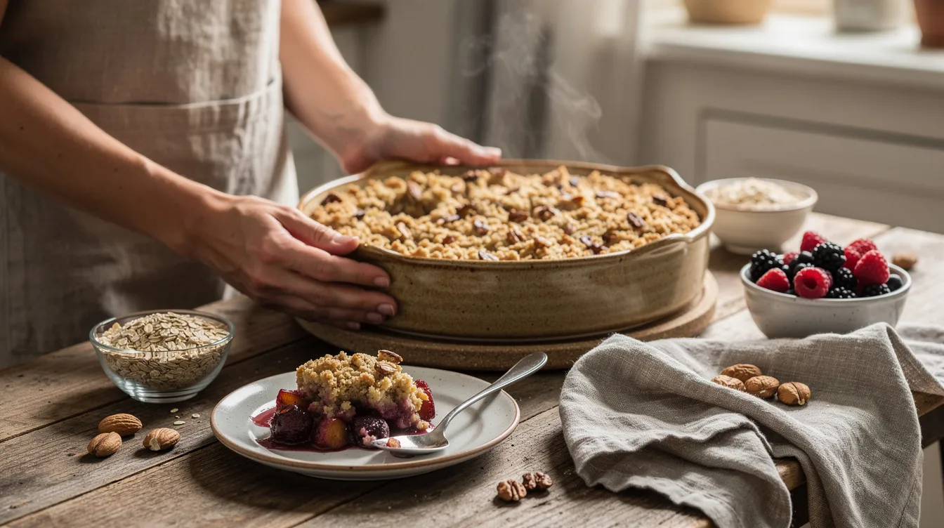Découvrez la recette de crumble sans beurre délicieuse